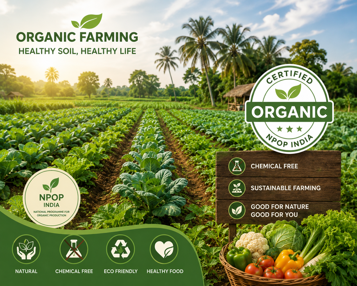Organic Farming: Cultivating Naturally, Growing Sustainably - Cover Image